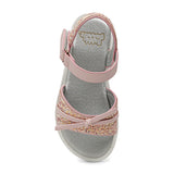 BubbleGummers BELINA Shimmery Belt Sandal for Little Girls