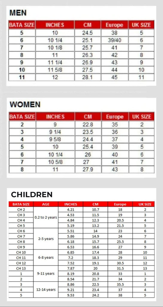 Converse men's and women's size chart