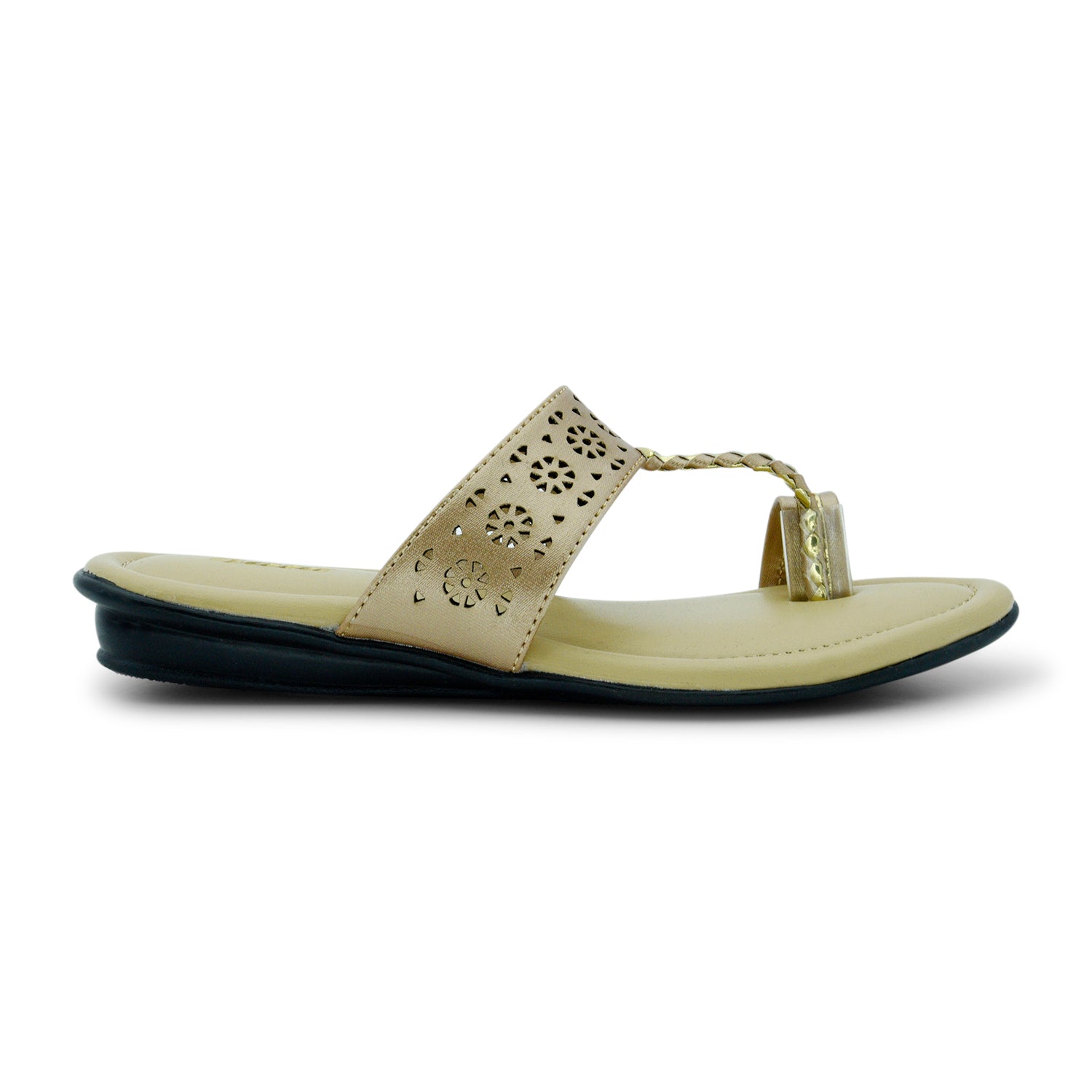 Buy Golden Flat Sandals for Women by THE DESI DULHAN Online | Ajio.com